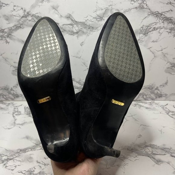Lauren Ralph Lauren Pashia Boot Womens 7 Black Suede Chelsea Ankle Bootie Shoe - Picture 5 of 8
